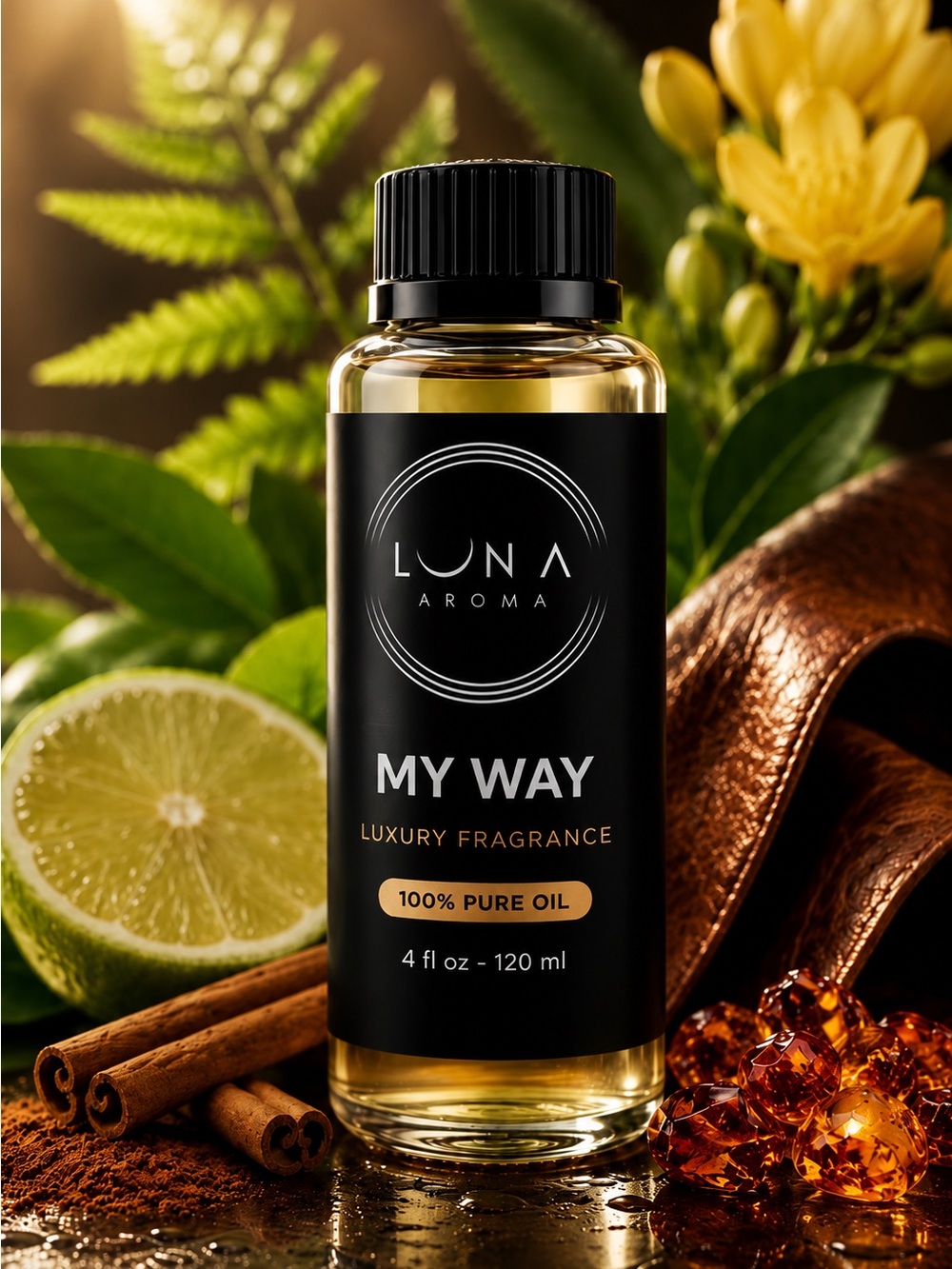 LUNA Aroma My Way Luxury Fragrance Oil — Black & Gold Bottle